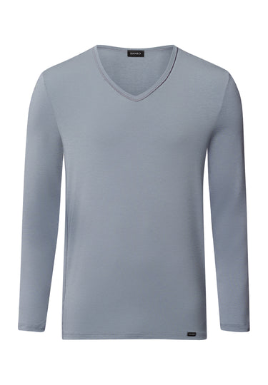 Natural Function Tencel™ And Cotton Fitted V-Neck Top | Cliff Grey 73187-2680